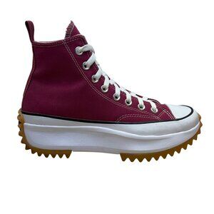 Converse Unisex Burgundy Red High-Top Platform Textured Sole Sneakers Size 7.5